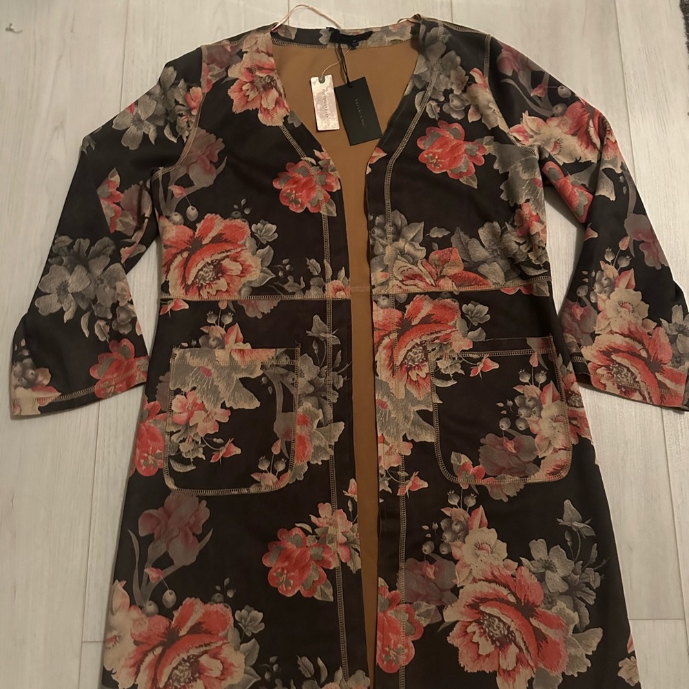 NWT ANTHROPOLOGIE Monarc - Marcela Rose Print Kimono Jacket Sz M - Picture 3 of 6